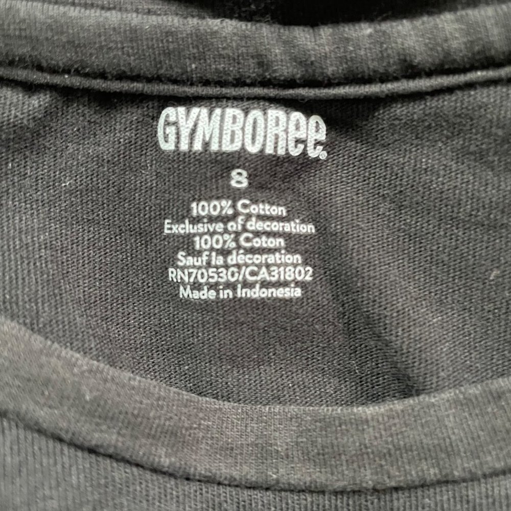 Gymboree Black "Inspire Me" Glitter Graphic T-Shirt Youth Girls' Size 8 Cotton - Picture 3 of 4